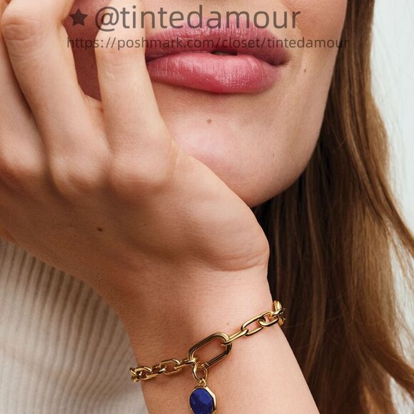 Pandora Blue Engravable Mini Medallion Charm - Picture 6 of 7